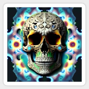 Skull Tie Dye Psychedelic Trippy Festival Hippie Graffiti Biker Sticker